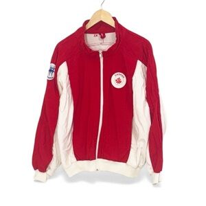 CANADA Vintage Sport Jacket, Zipper Front,  Colorblock Size Large